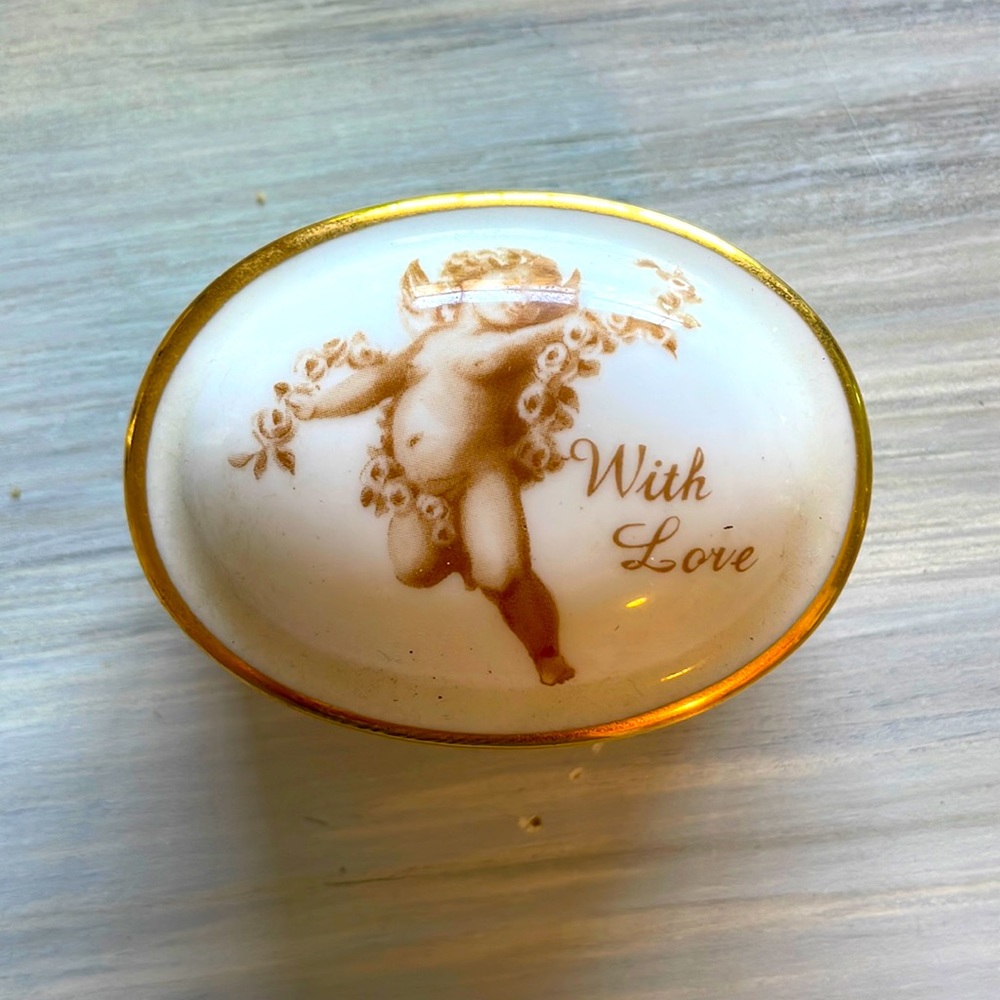 “With Love “ Royal Doulton Cupid China box